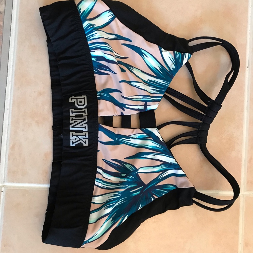 Pink sports bra